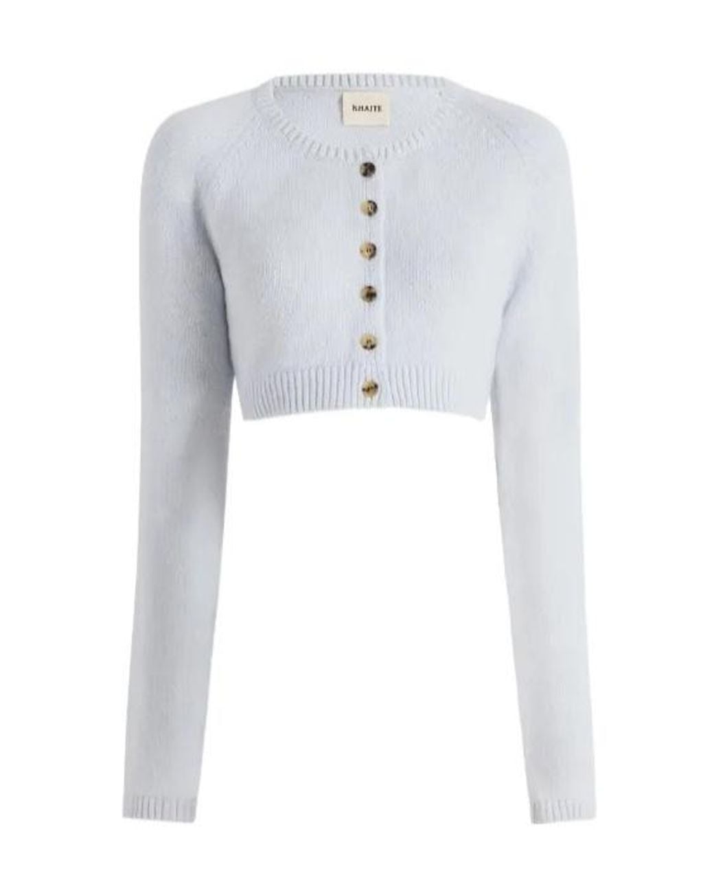 Khaite White Crew-Neck Cardigan
