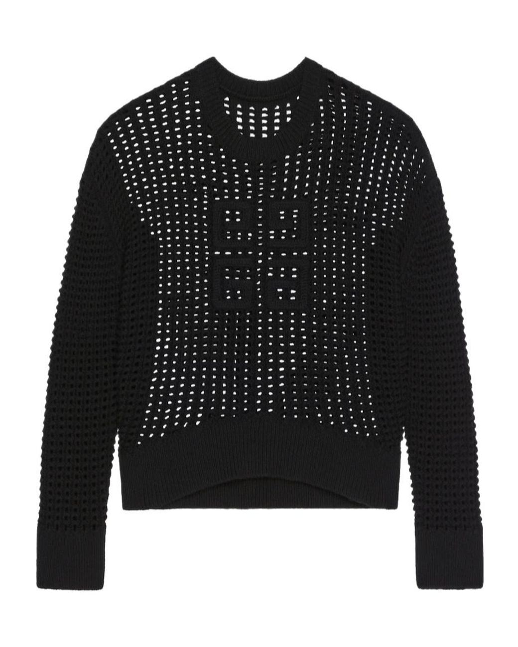 Givenchy Black 4G Crochet-Knit Oversized Jumper