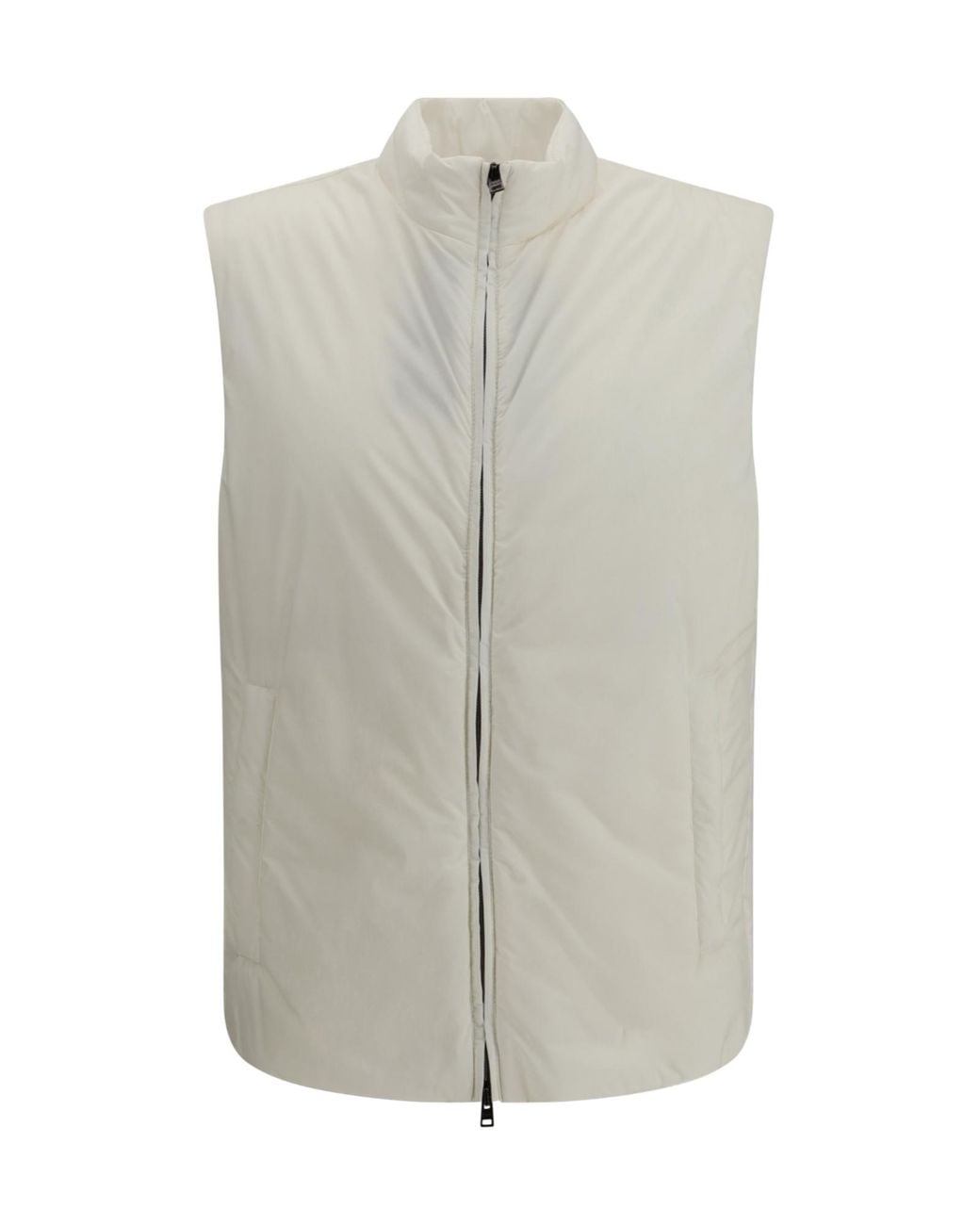 Herno Gray Zip-Up Sleeveless Gilet for men