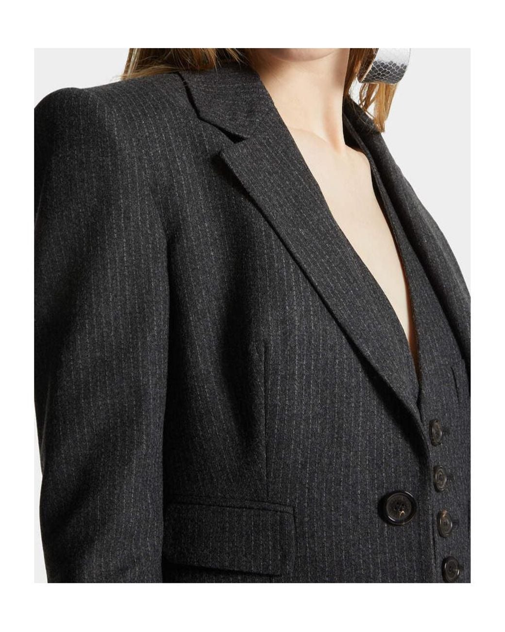DSquared² Blue Pinstripe Pattern Blazer