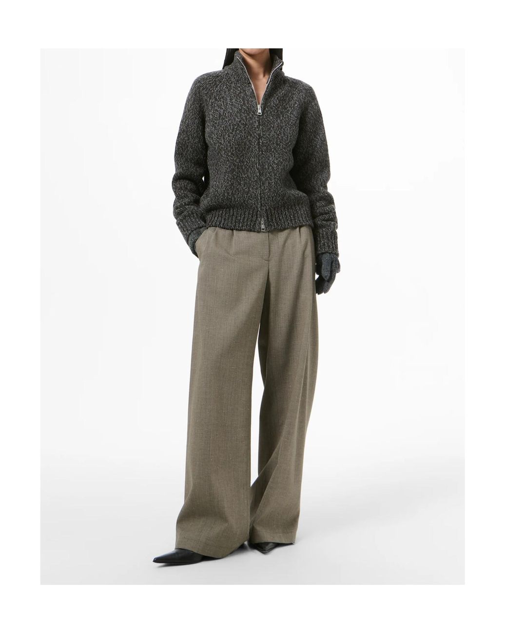 Our Legacy Black Cropped Zip Cardigan