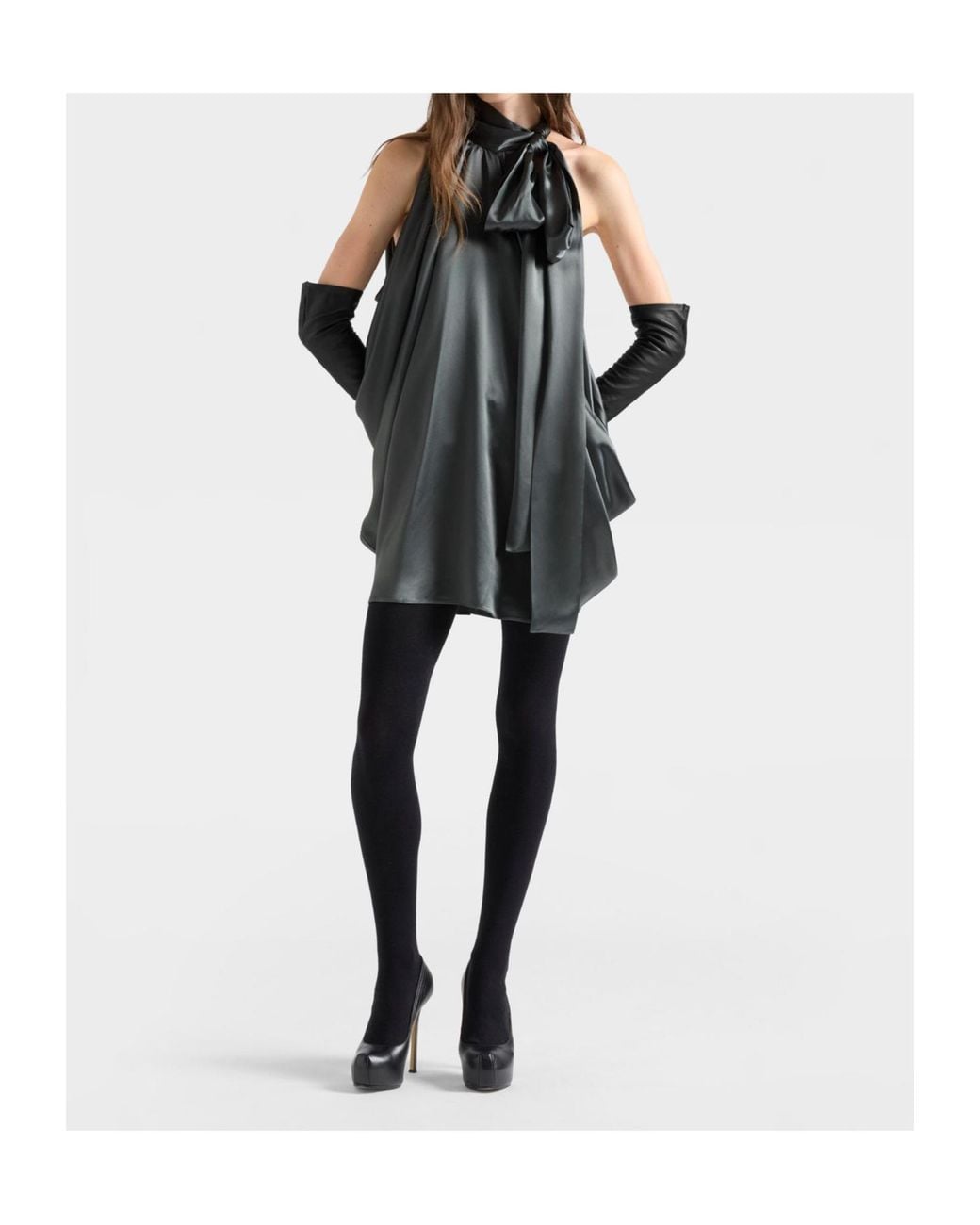 7 For All Mankind Gray Petal Draped Mini Dress