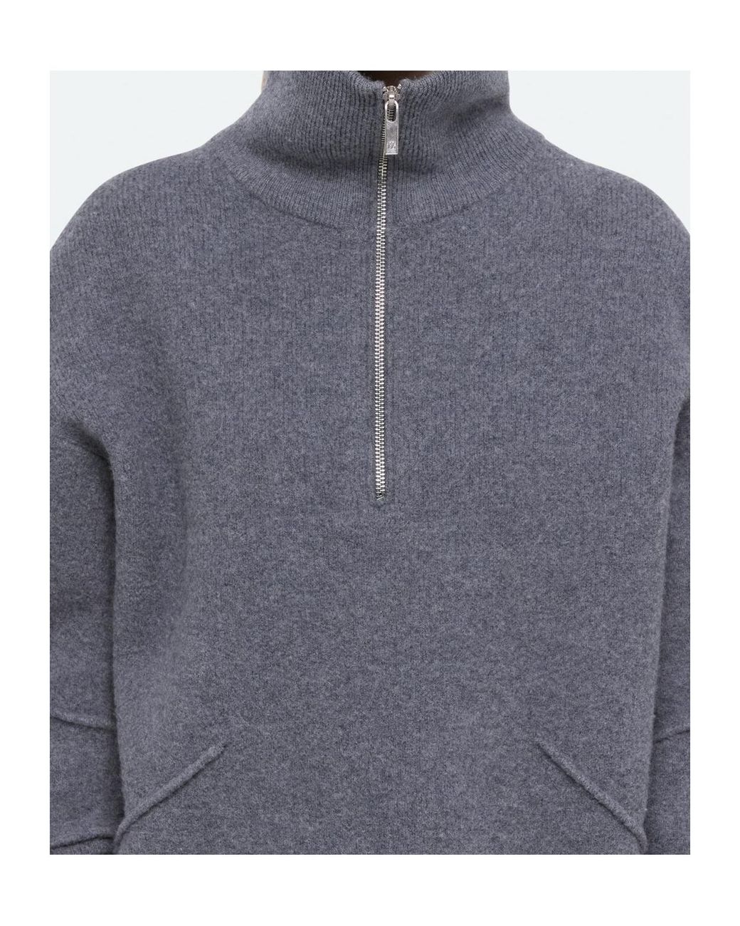 Helmut Lang Gray Long Sleeve Zipped Jumper