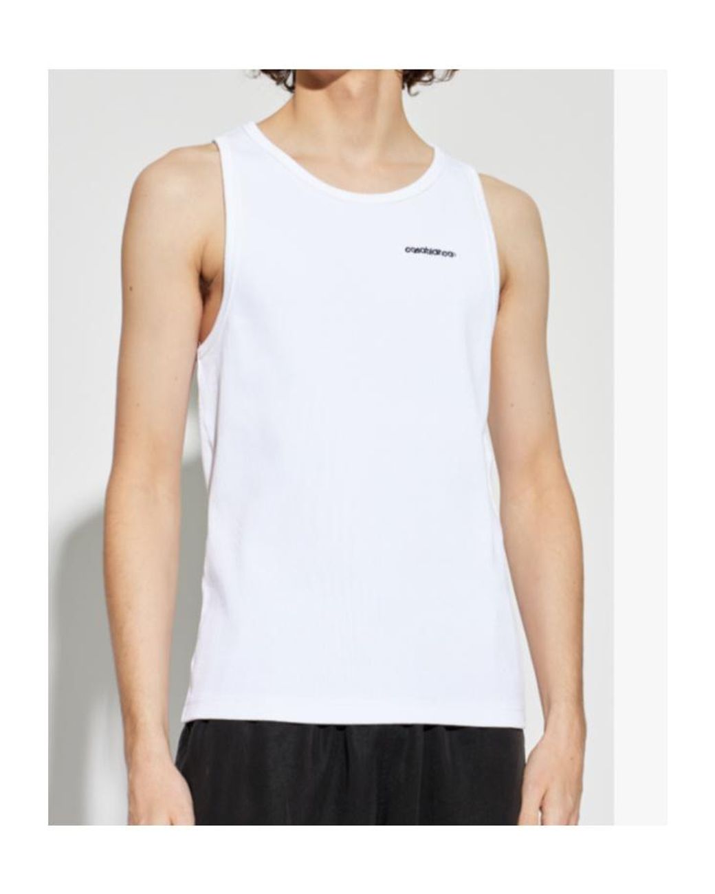 Casablanca White Ribbed Tank Top for men