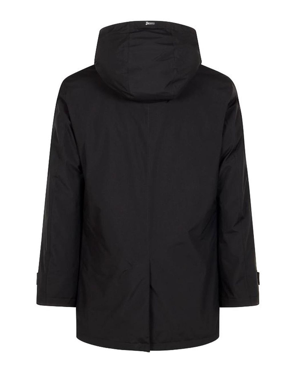Herno Black Concelaled Front Hooded Jacket for men
