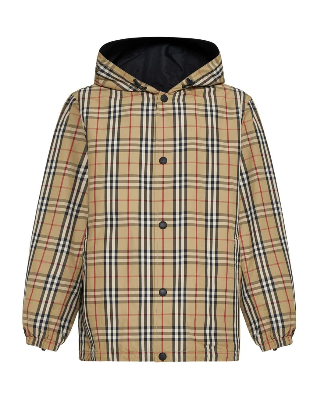 Burberry Multicolor Checked Reversible Hooded Jacket for men