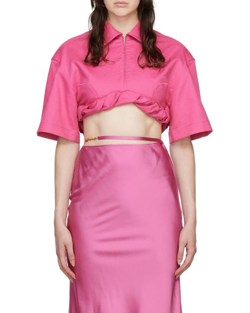 Jacquemus Pink Silpa Cropped Shirt