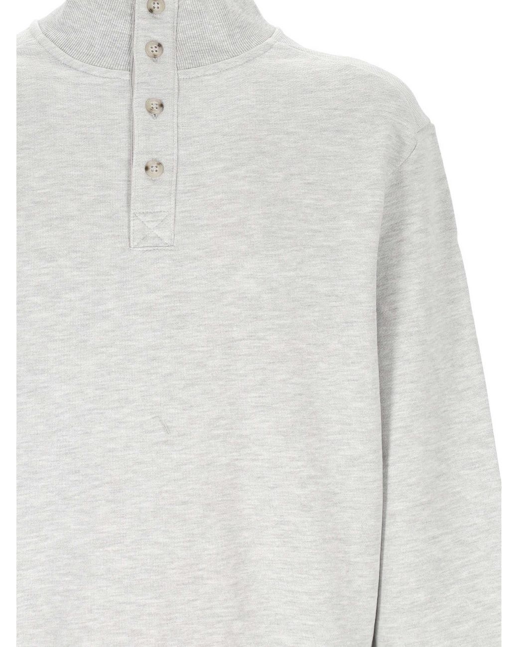 Entire studios White Button Mock-Neck Sweater for men