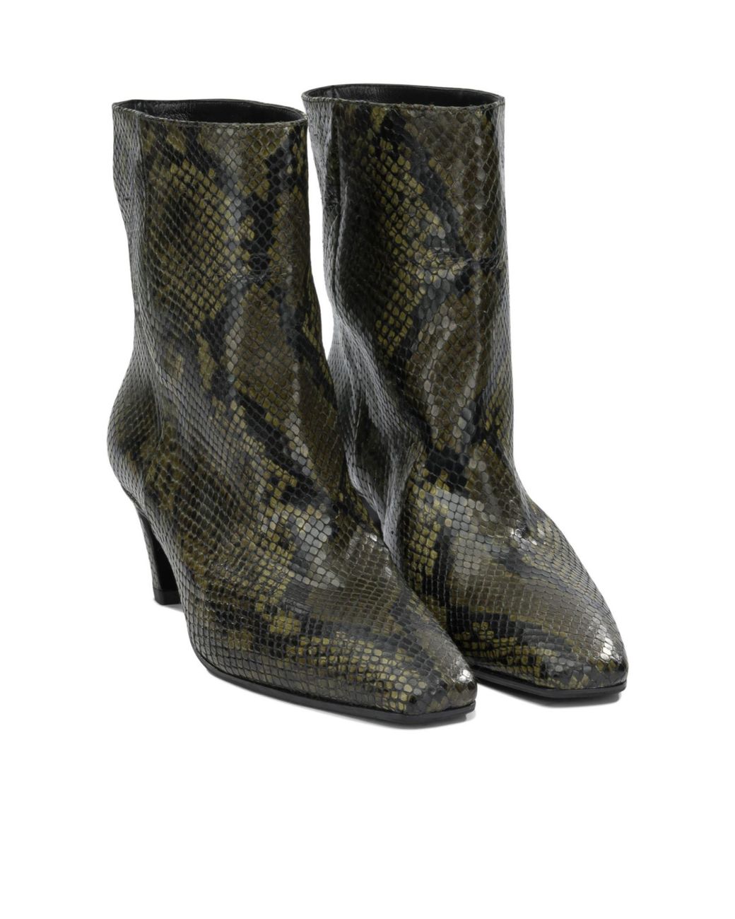 Strategia Green Pointed Ankle Boots