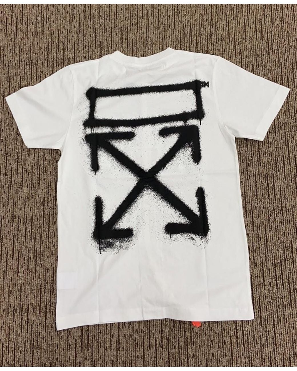Off-White c/o Virgil Abloh White Spray Effect Logo Print T-Shirt for men