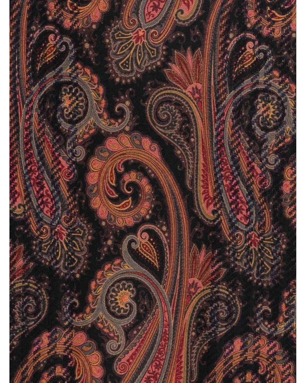 Etro Brown Paisley Print Scarf for men