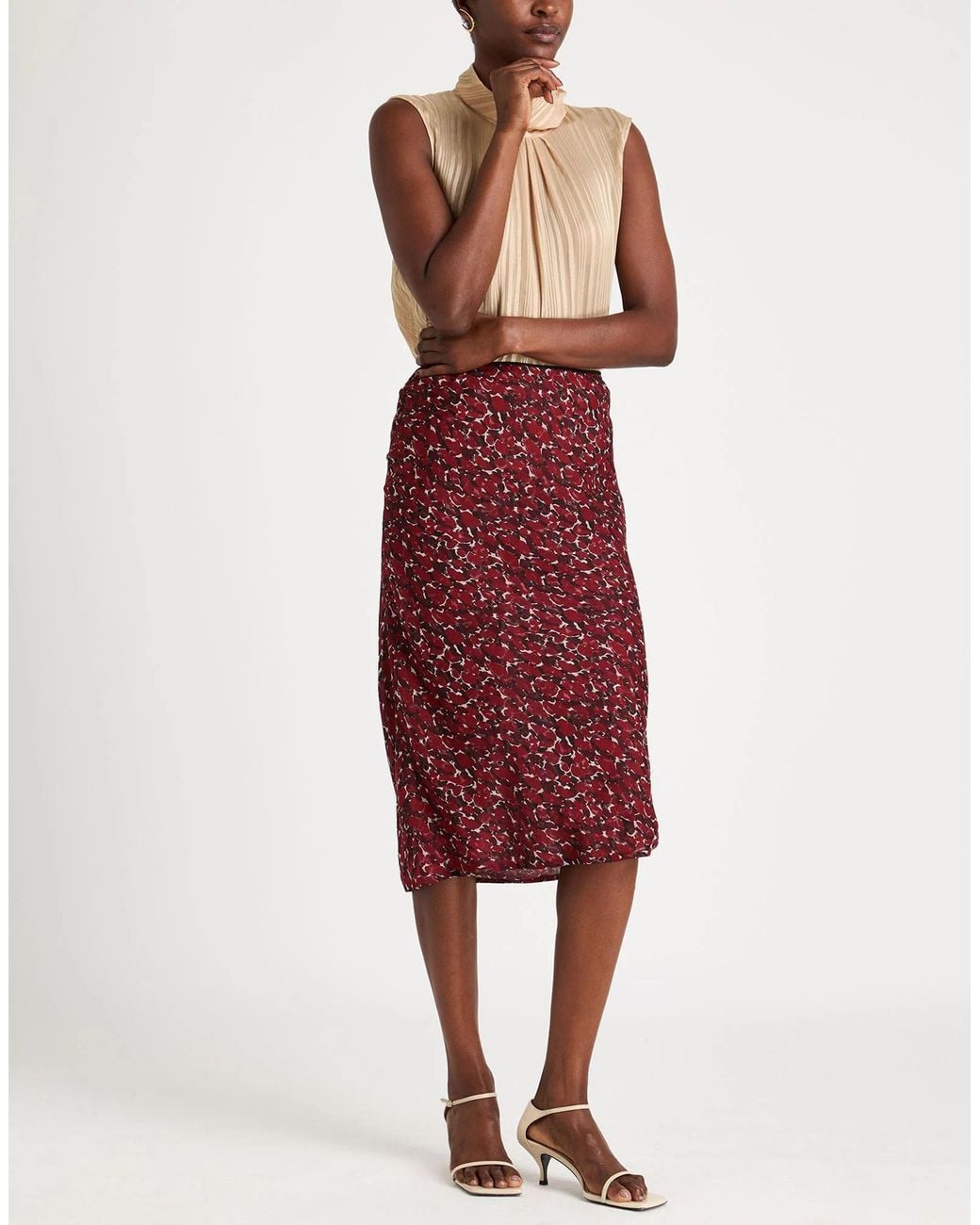 Saint Laurent Red Midi Skirts