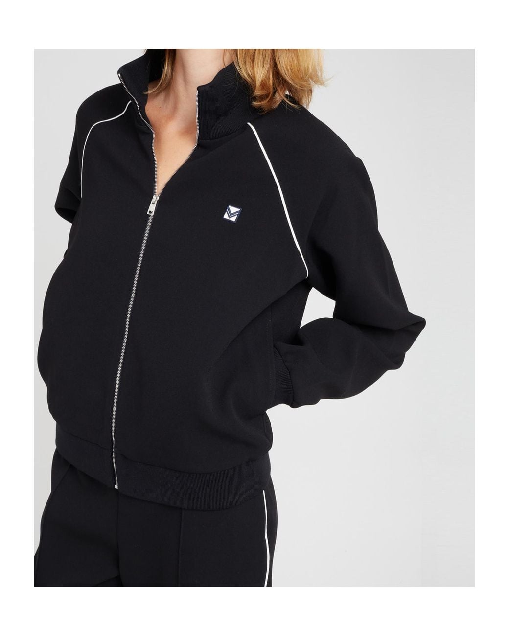 Tory Burch Black Chevron-Patch Jacket