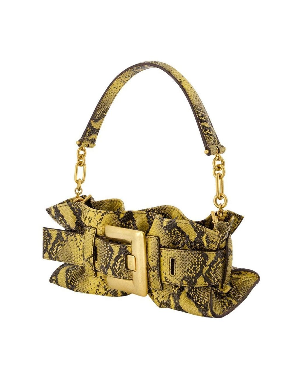 Balmain Metallic Anthem Snakeskin-Effect Shoulder Bag