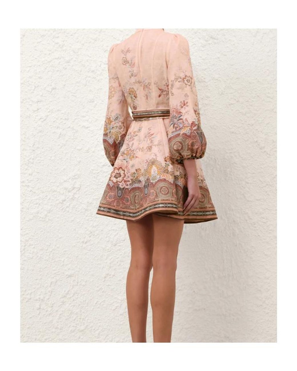 Zimmermann Pink Alchemy Buttoned Mini Dress