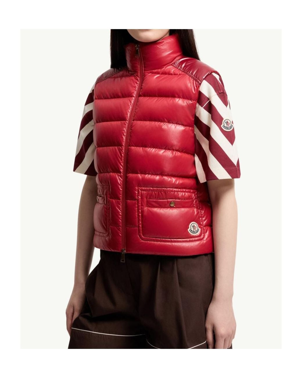 Moncler Red Frelon Zip-Up Padded Vest