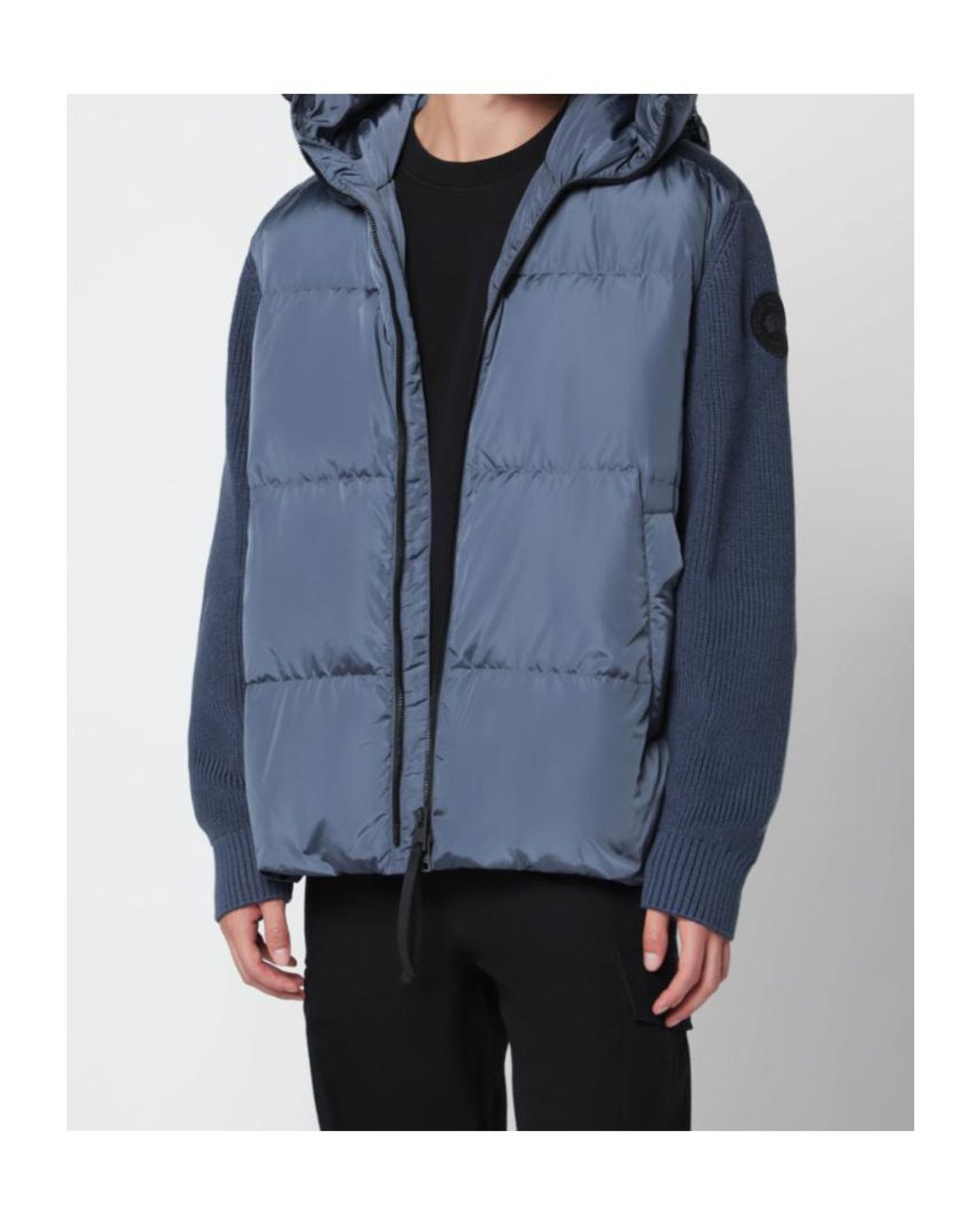 Canada Goose Blue Hybridge Grove Knit Hoodie for men