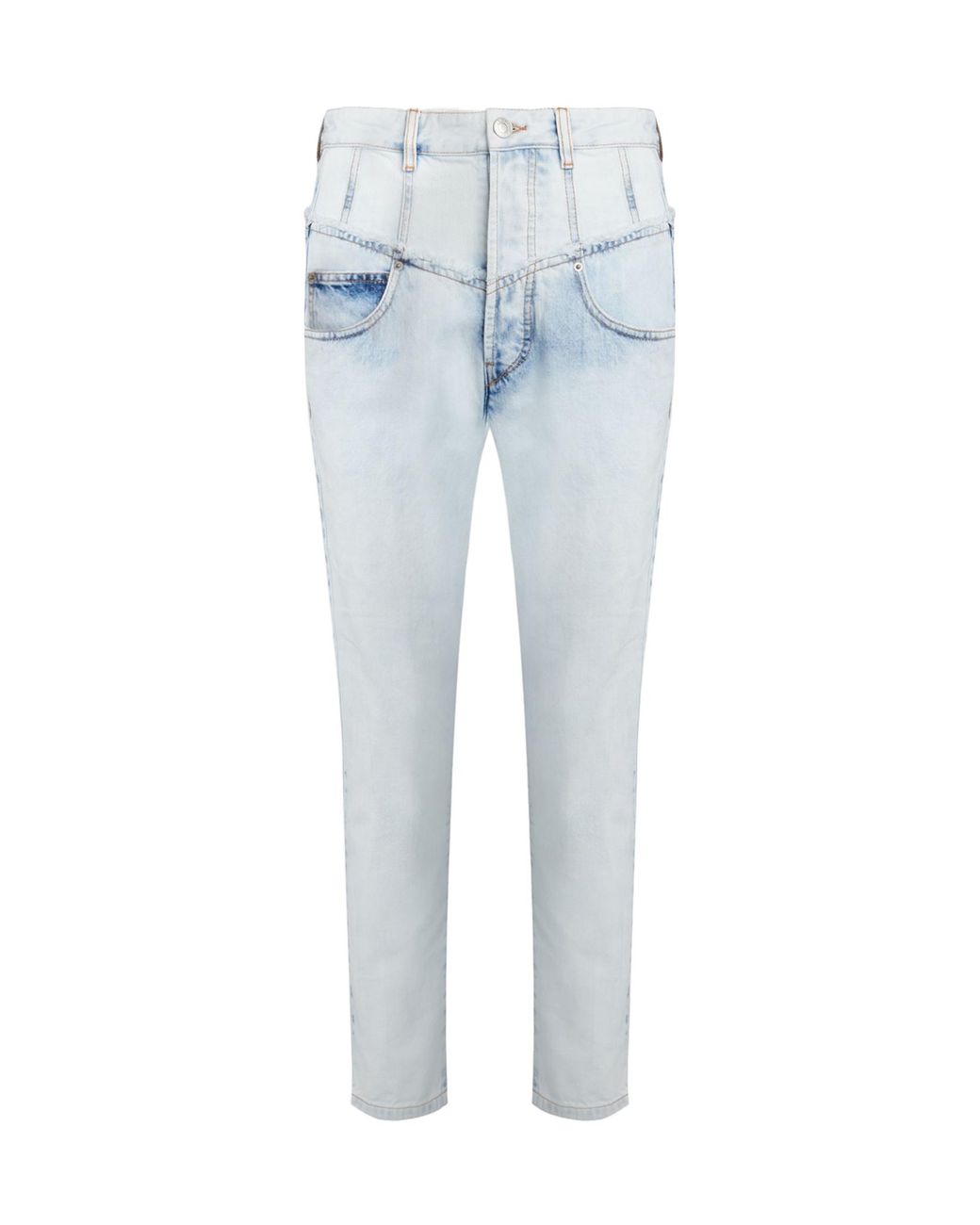 Isabel Marant Blue Oliviani High-Waisted Frayed Jeans