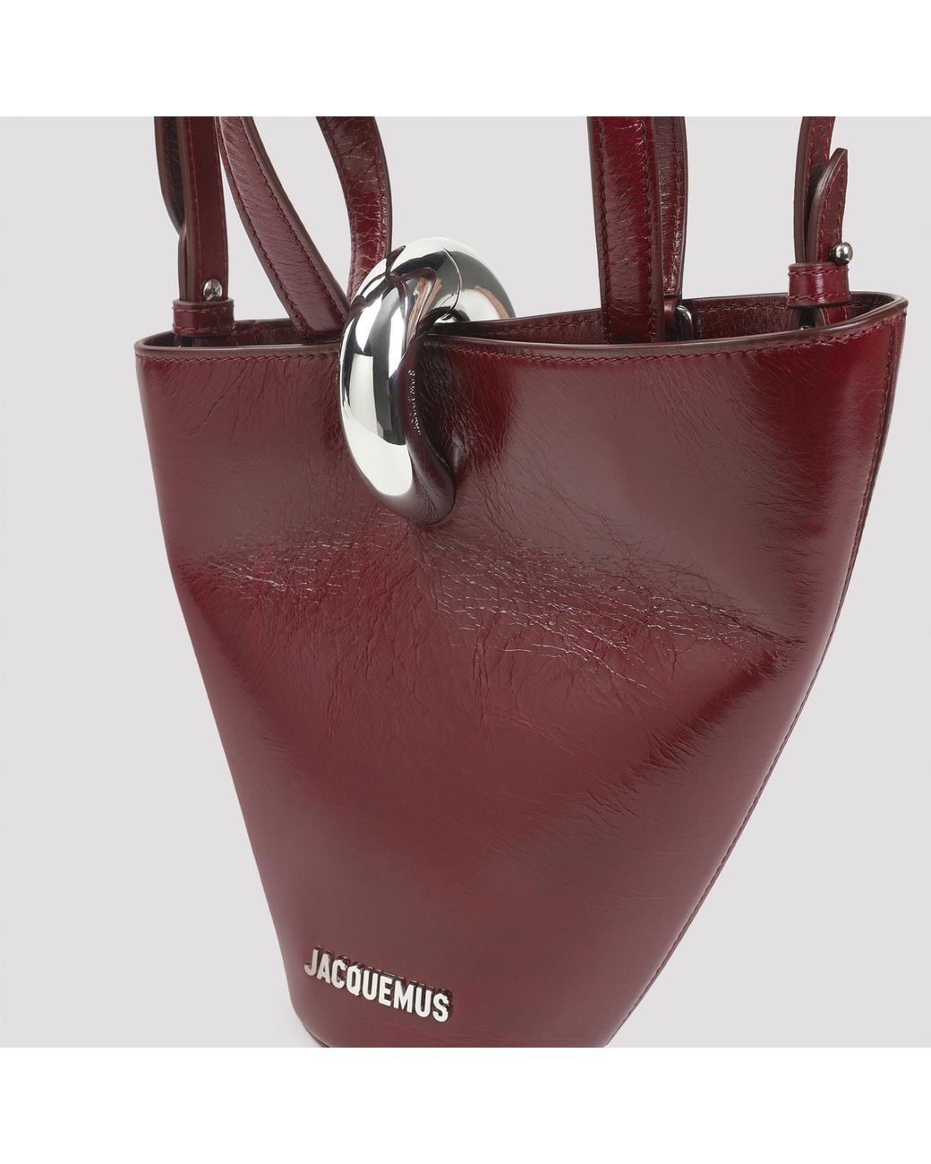 Jacquemus Red Logo Plaque Bucket Bag