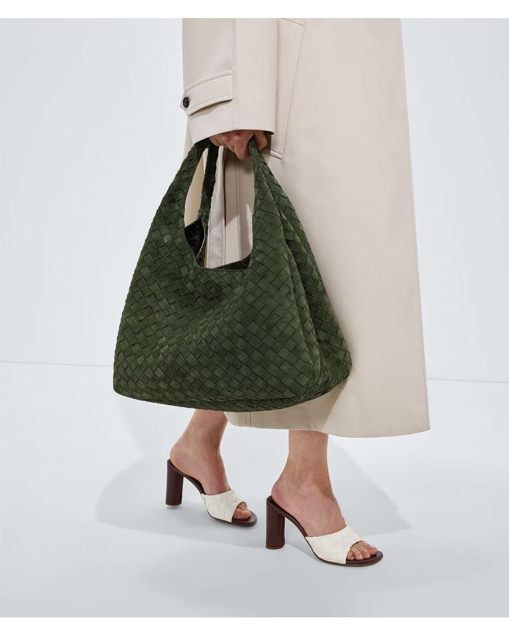 Bottega Veneta Green Large Campana Shoulder Bag