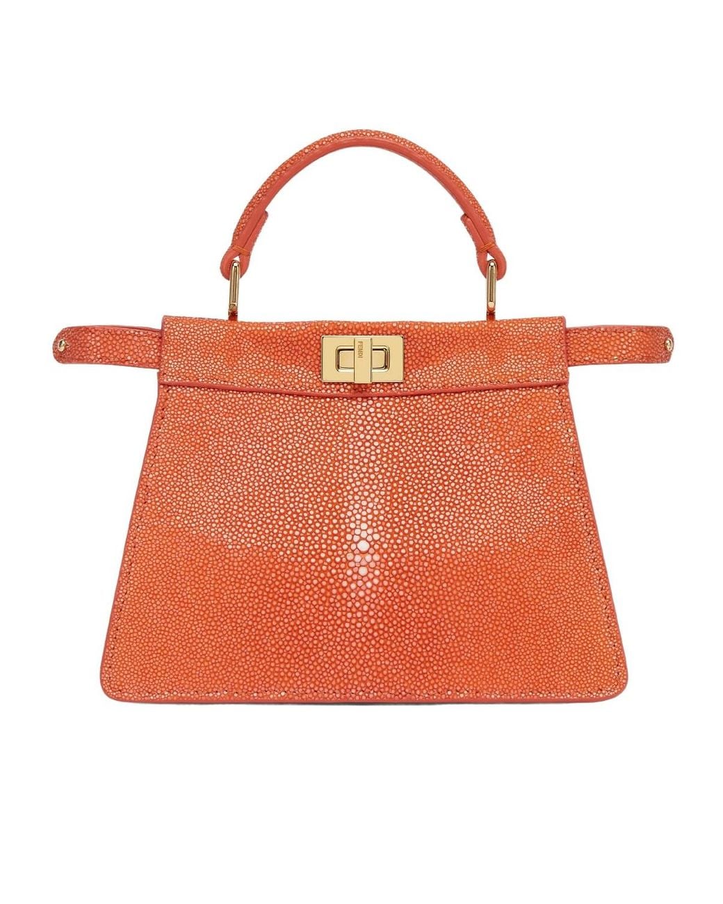 Fendi Orange Stingray Leather Bag