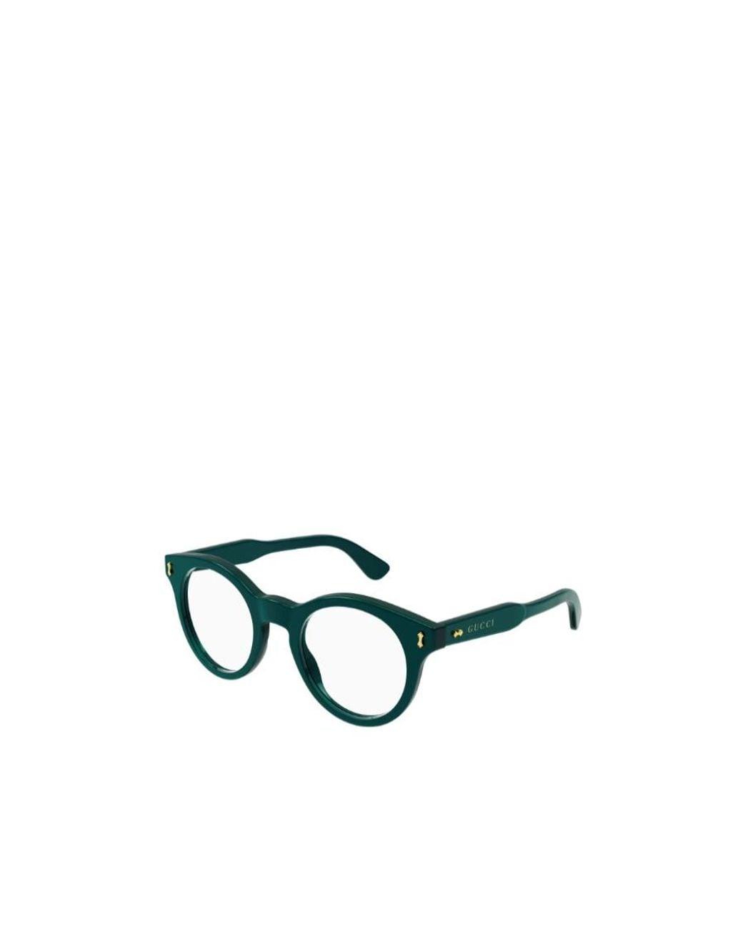 Gucci Green Eyewear Panthos Frame Glasses for men