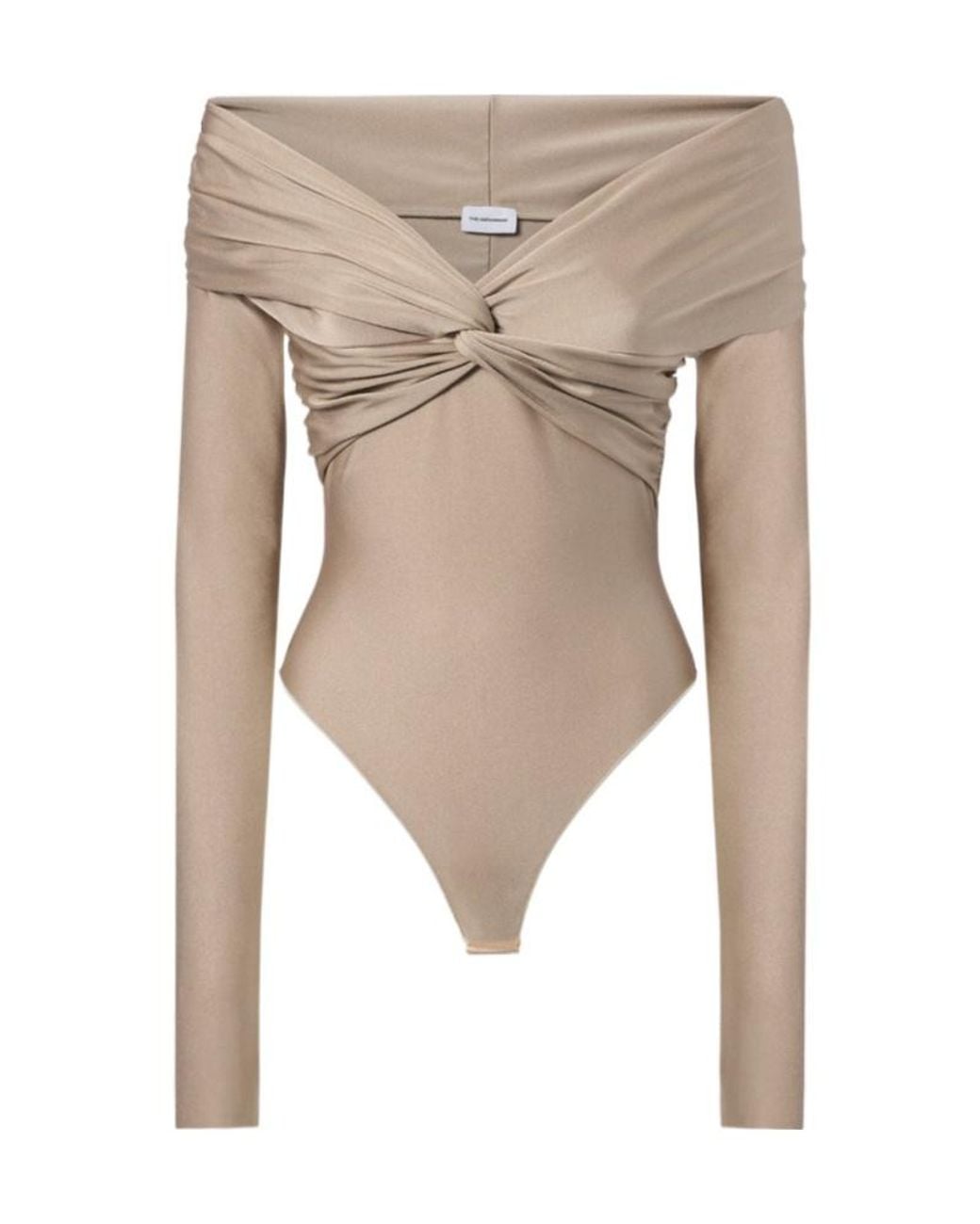 ANDAMANE Natural Stretch Off-Shoulder Draped Bodysuit