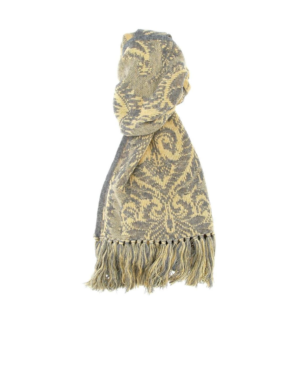 Etro White Jacquard Knitted Scarf