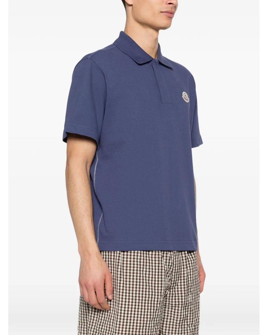 Moncler Blue Polo Shirt for men