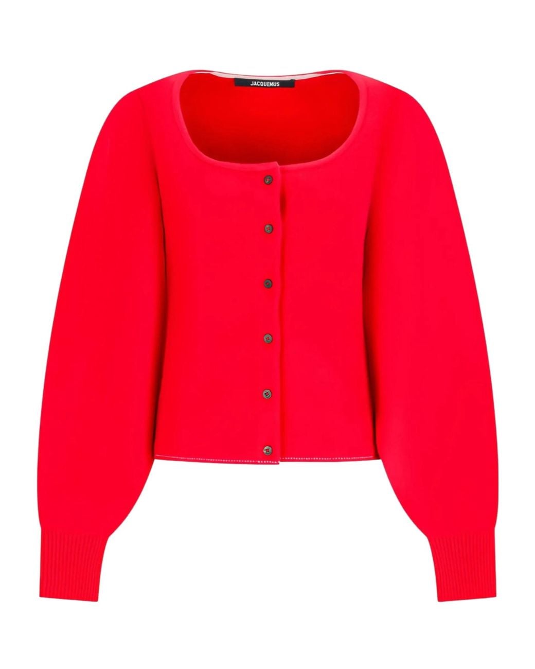 Jacquemus Red Long-Sleeve Knit Top