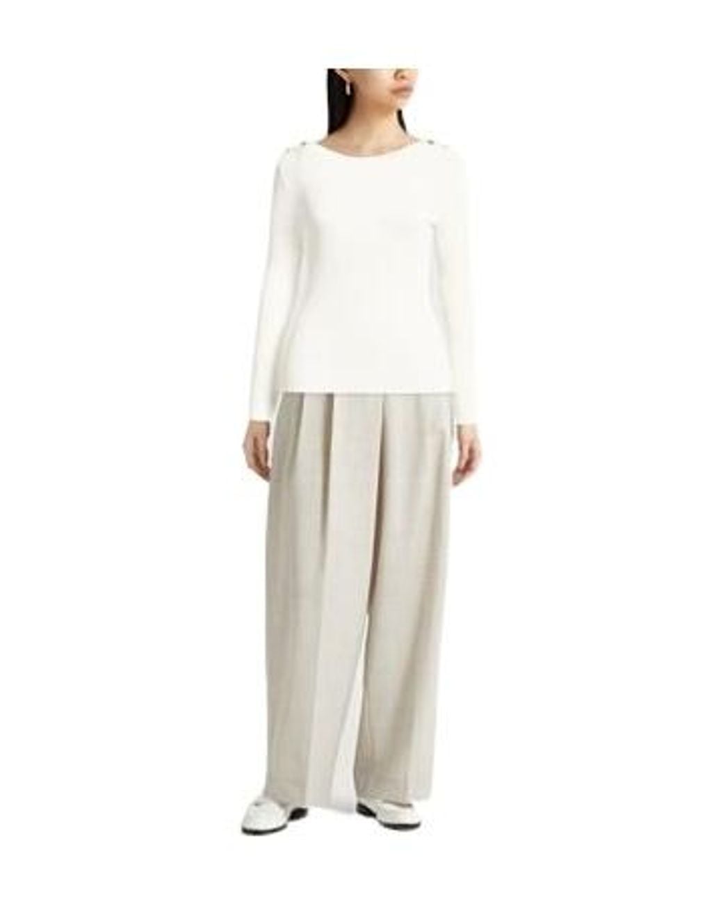 Max Mara White Ribbed Knit Top