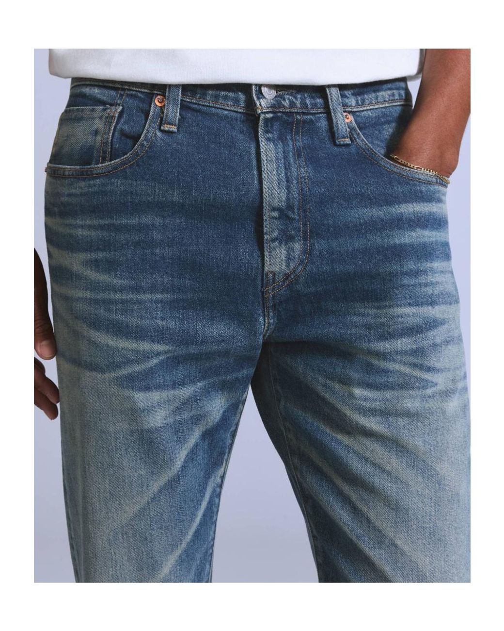 Levi's Blue 502 Taper Selvedge Jeans for men