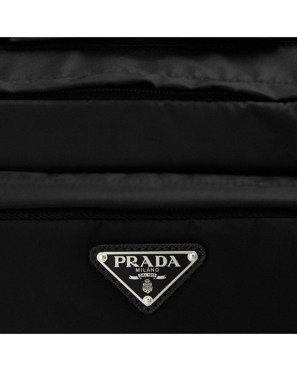 Prada Black Triangular Logo Backpack for men