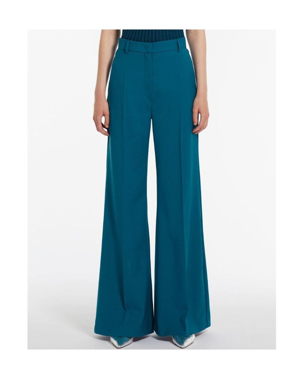Weekend by Maxmara Blue Horn Woolen Trousers