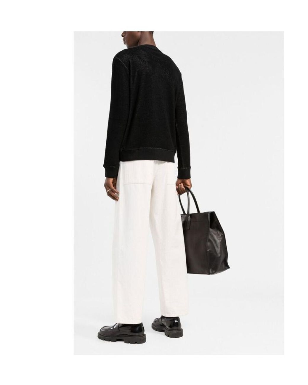 Fendi Black Logo-Print Fleece Sweatshirt for men