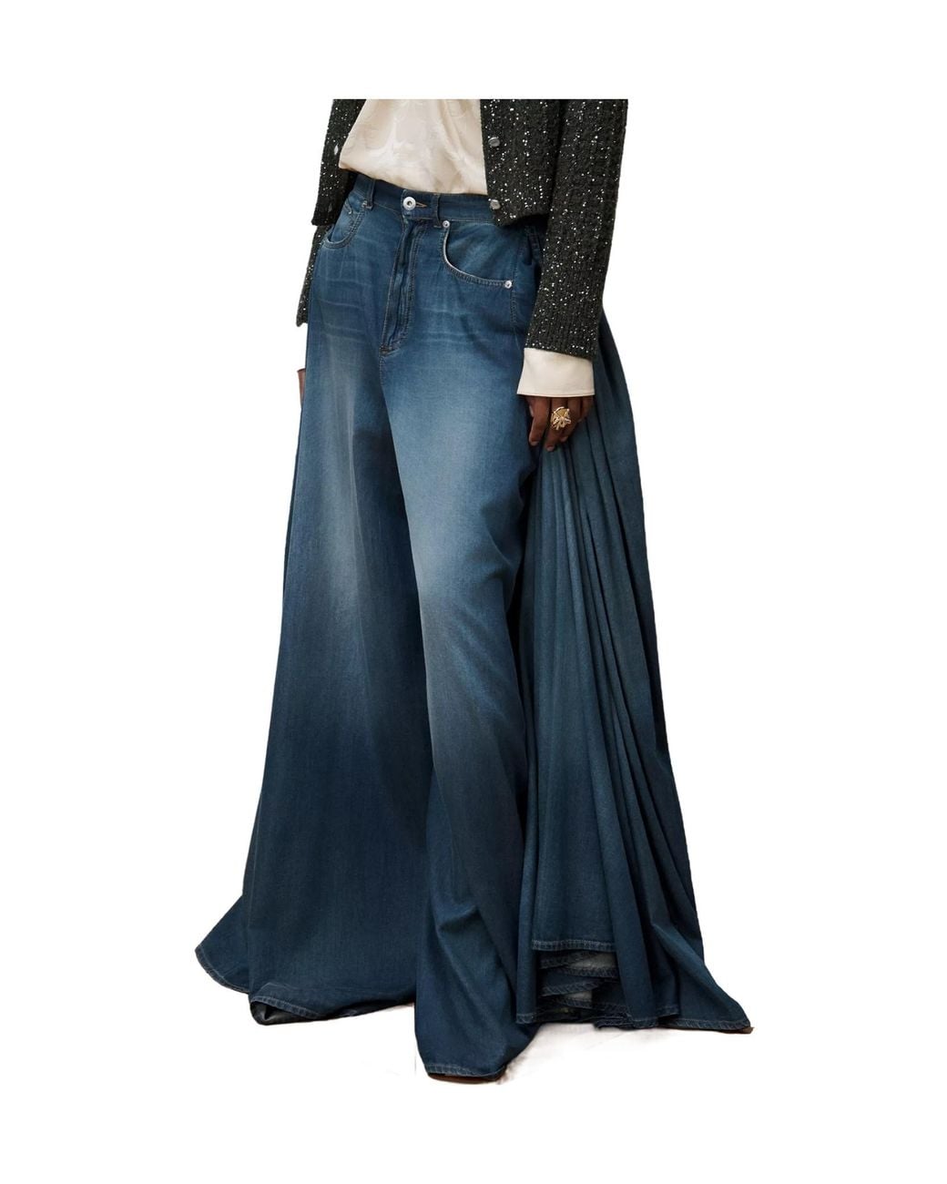 Dior Blue Draped Regular-Fit Jeans
