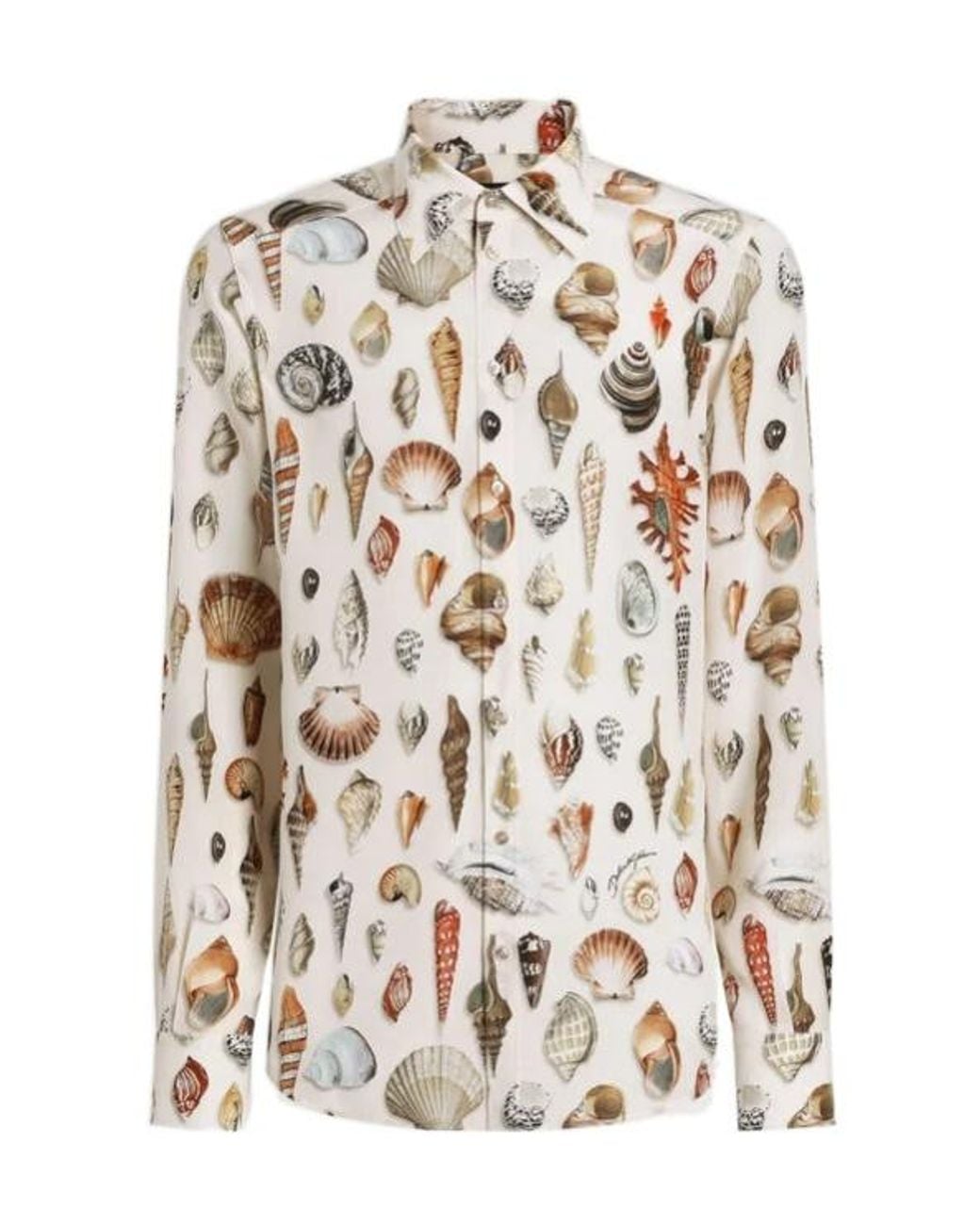 Dolce & Gabbana White Shell Printed Martini Shirt for men