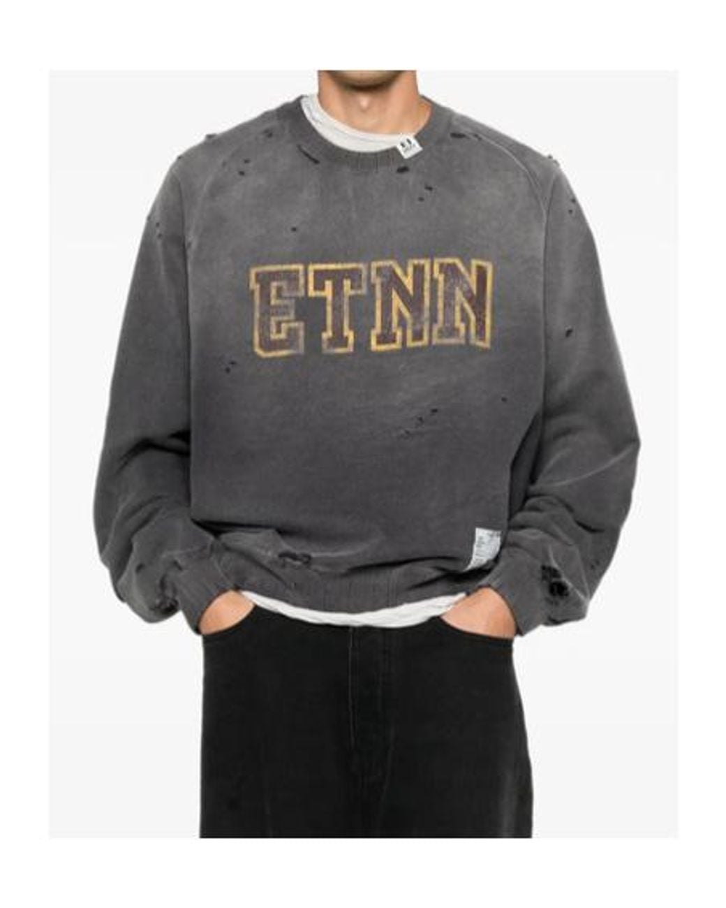 Maison Mihara Yasuhiro Gray Long-Sleeve Crew-Neck Sweatshirt for men