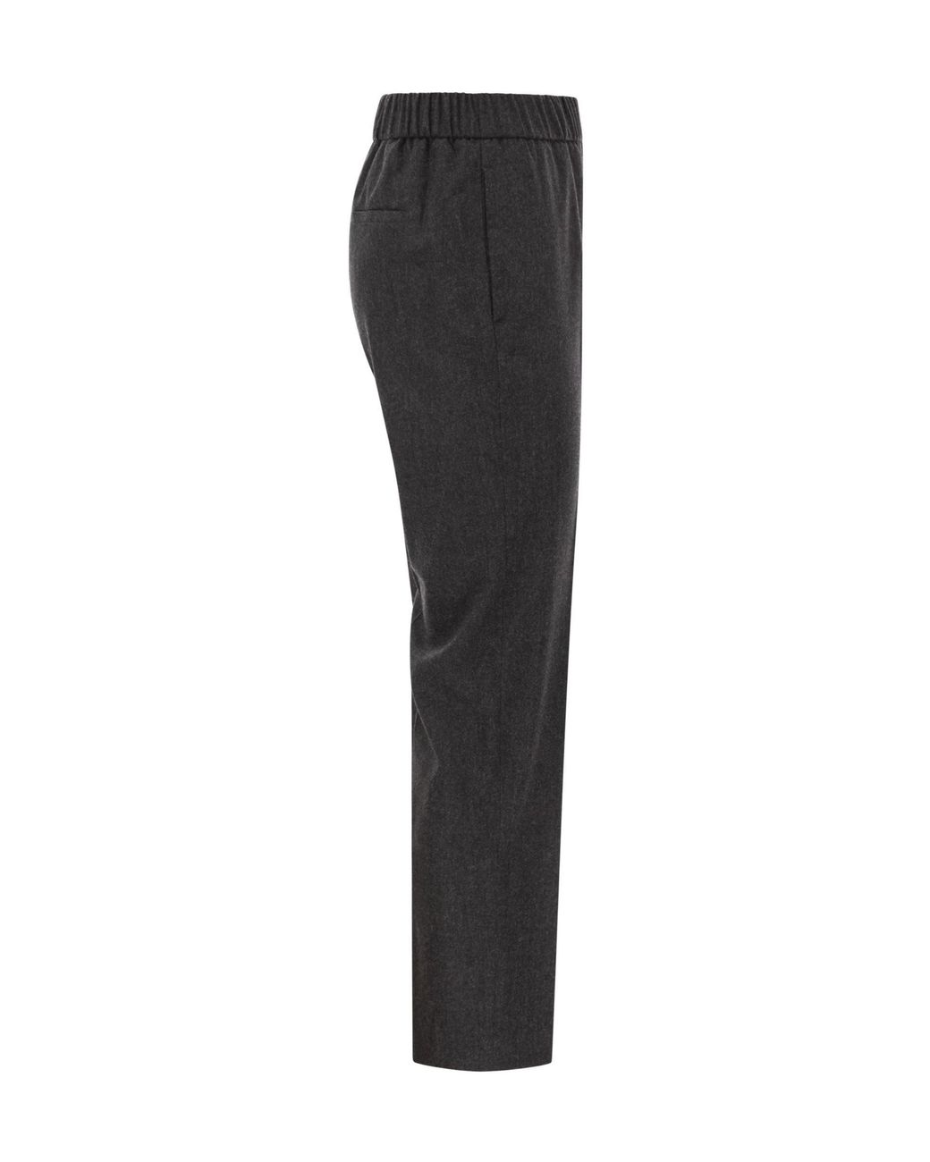 Peserico Black Elastic-Waist Casual Trousers