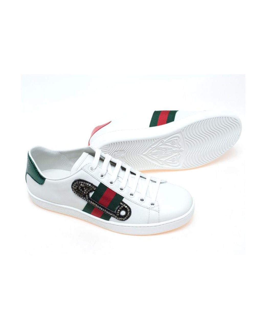 Gucci White Safety Pin Casual Sports Shoes
