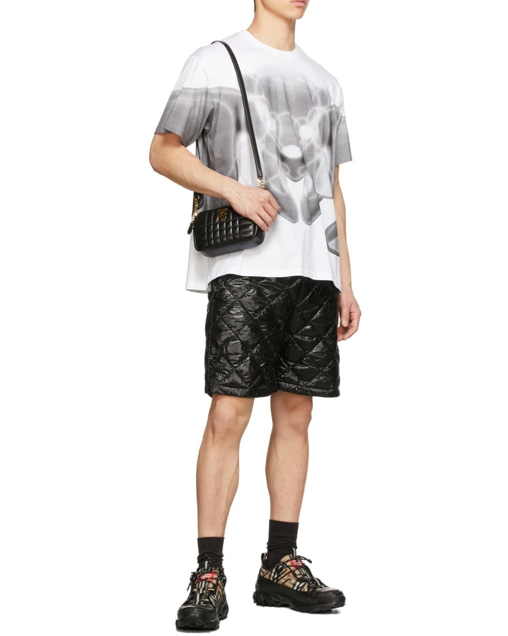 Burberry Black Rixson Diamond-Quilted Shorts for men