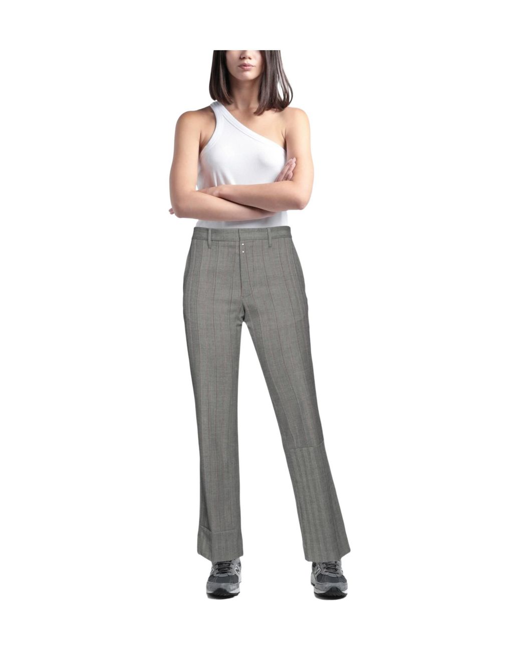 MM6 by Maison Margiela Gray Stretch Twill Trousers