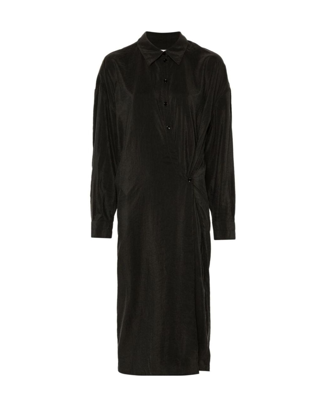 Lemaire Black Straight Collar Twisted Dress