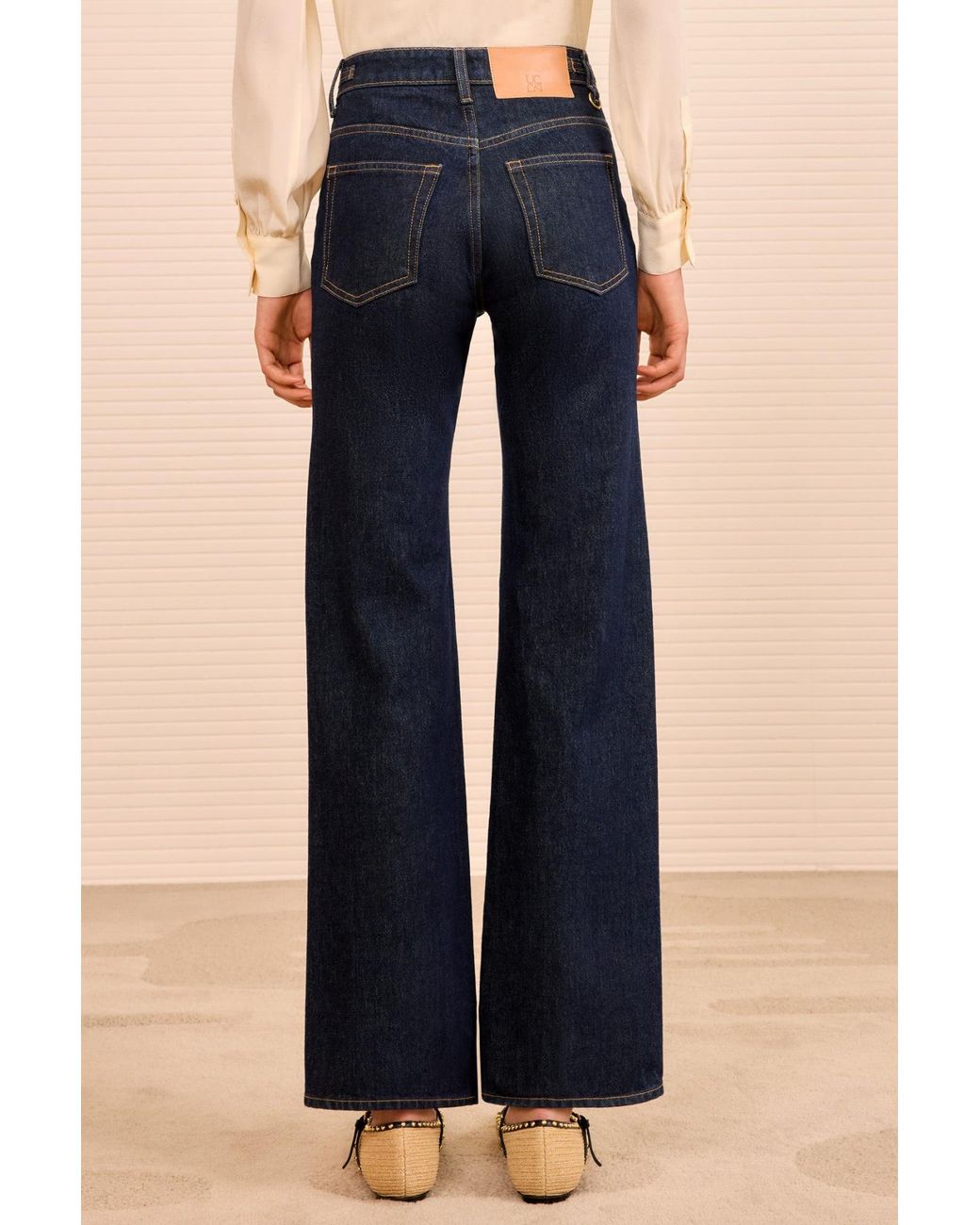 Ulla Johnson Blue The Agatha Straight Leg Pintuck Jean