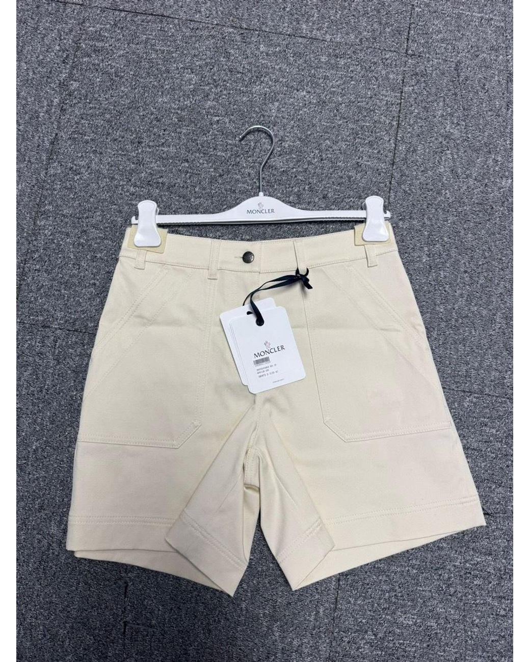 Moncler Natural Logo Patch Pocket Shorts