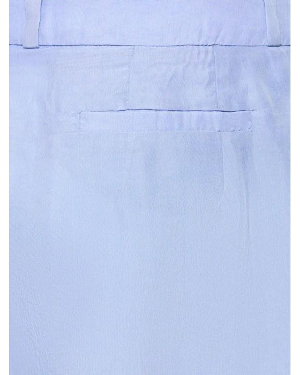 Frankie Shop Blue Tansy Pleated Silky Cupro Pants