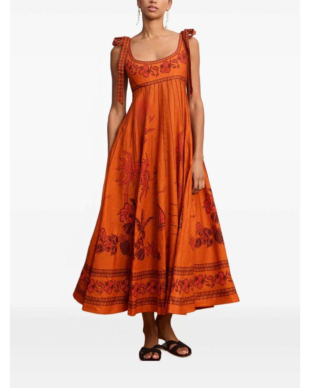 ALÉMAIS Red Mid-Length Dress