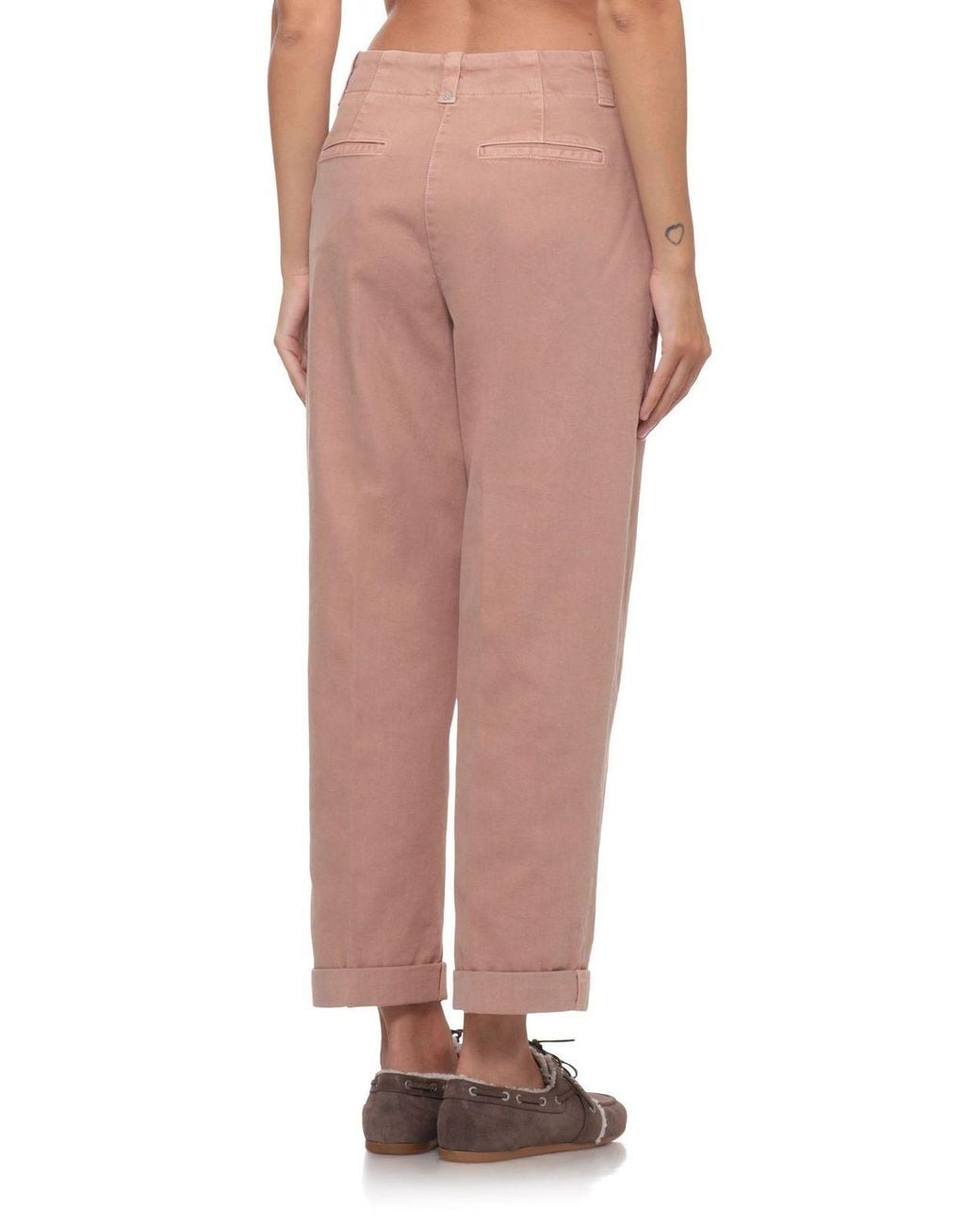 Peserico Natural Cropped Straight-Leg Pants