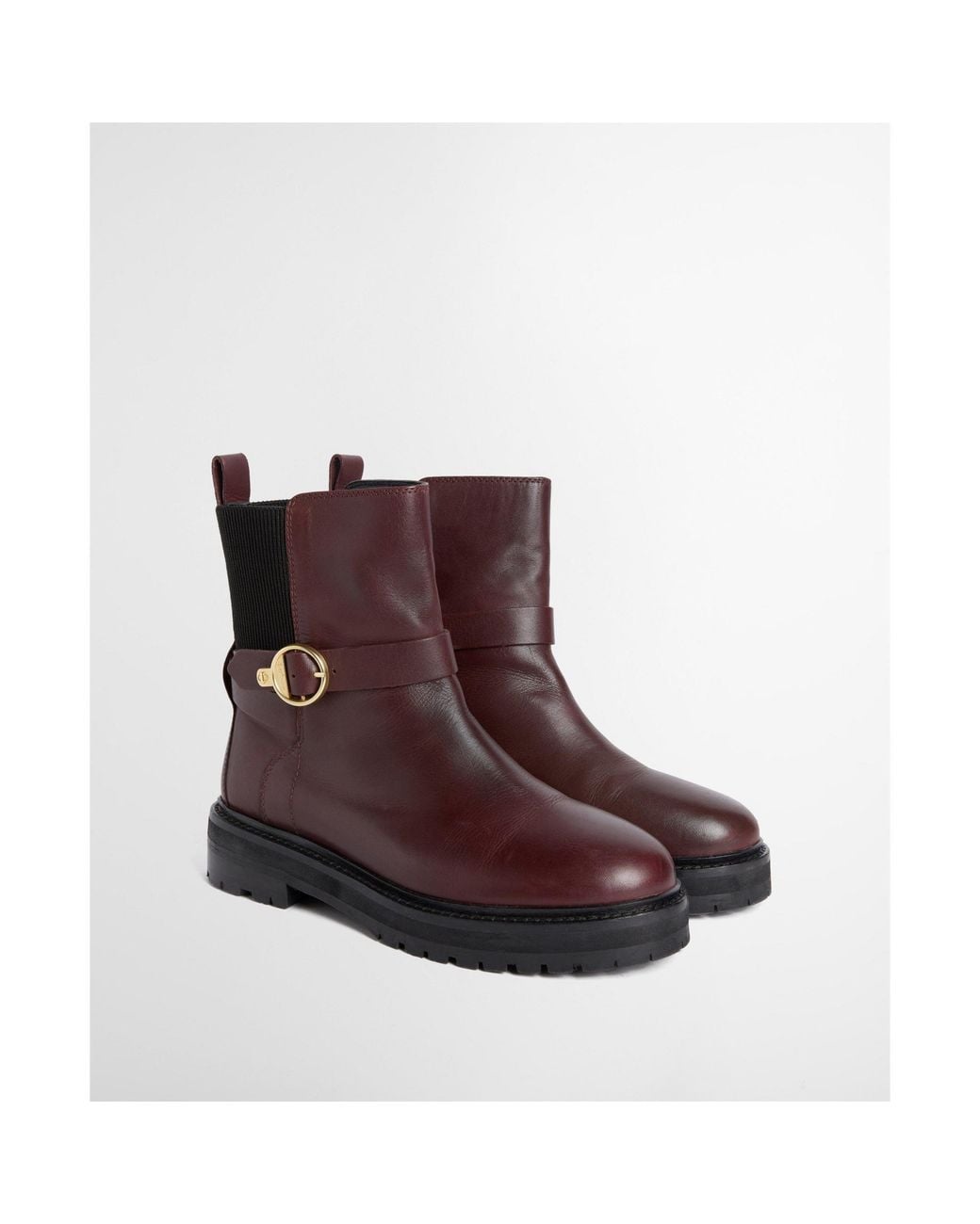 Barbour Brown Leather Mid Calf Boot
