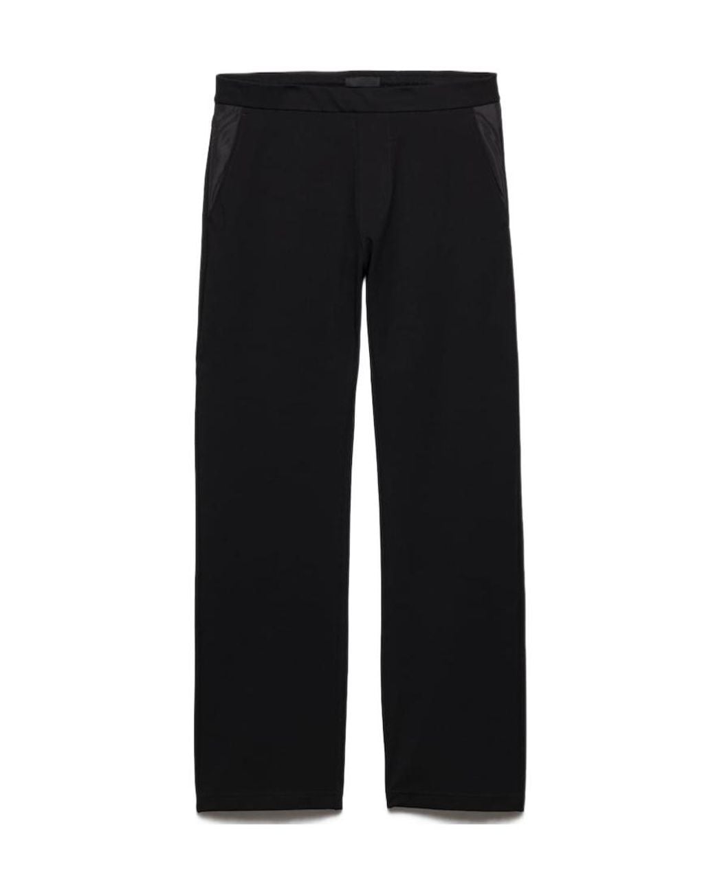 Prada Black Fleece Pants With Re-Nylon Details for men